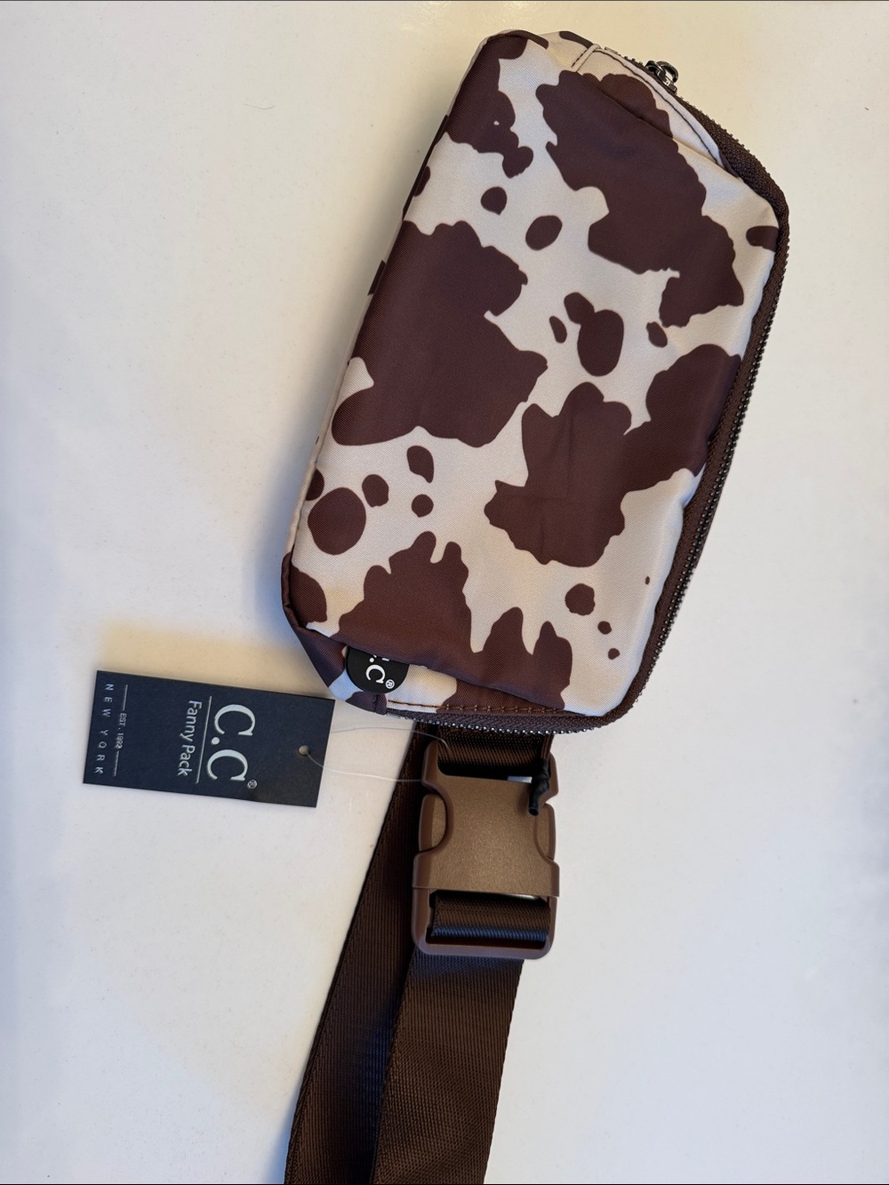CC Brown Cow Print Belt Bag